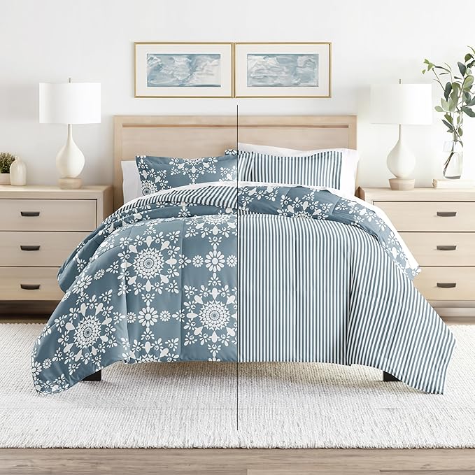 Linen Market Reversible King Size Comforter Set (3 Piece) - Bring Luxury Home with Our Soft and Lightweight Down Alternative Comforter King Set - This Includes Your King Comforter and 2 Pillow Shams