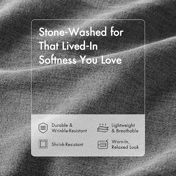 Woolrich King Duvet Cover Set Cotton Stone Washed, Oversized Duvet Cover for King Size Bed, All Season Soft King Size Bedding Cover, McKenzie, King/Cal King Grey 3 Piece