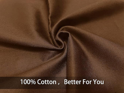 iMaylex Soft 100% Egyptian Cotton Zipper Pillow Case, Cozy and Lightweight Pillowcase, Set of 2, Coffee, Standard, 20" x 26"