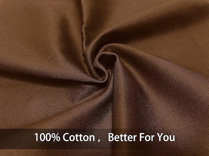 iMaylex Soft 100% Egyptian Cotton Zipper Pillow Case, Cozy and Lightweight Pillowcase, Set of 2, Coffee, King, 20" x 36"