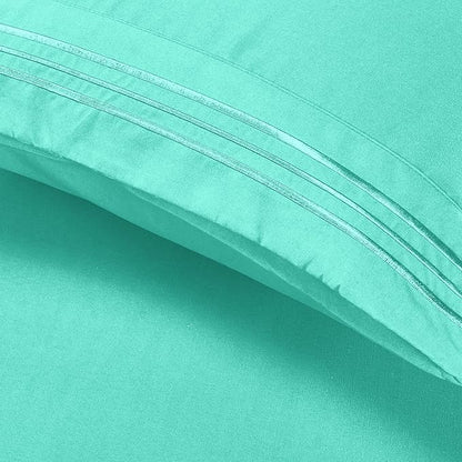 Elegant Comfort Luxury Ultra-Soft 2-Piece Pillowcase Set - 1500 Premium Hotel Quality Microfiber Double Brushed - Wrinkle Resistant, King Size, Paradise Teal
