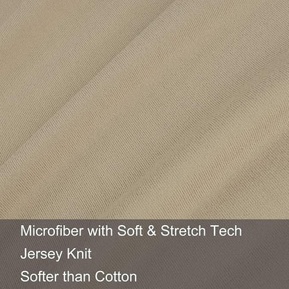 2-Pack Stretch Pillow Cases - Jersey Knit & Ultra Soft Envelope Closure Pillowcases T-Shirt Like Microfiber Blend - Suitable for 20x36/20x40 King Size Set of 2, Taupe