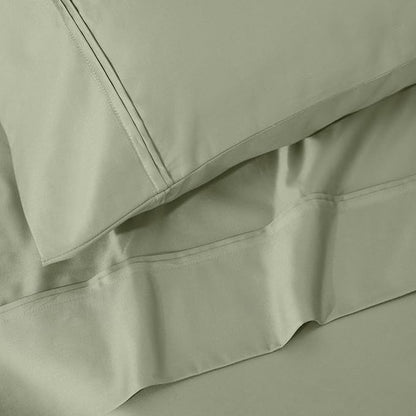 1200 Thread Count 100% Egyptian Cotton, Soft and Breathable, 2-Piece King Pillowcase Set Solid, Sage