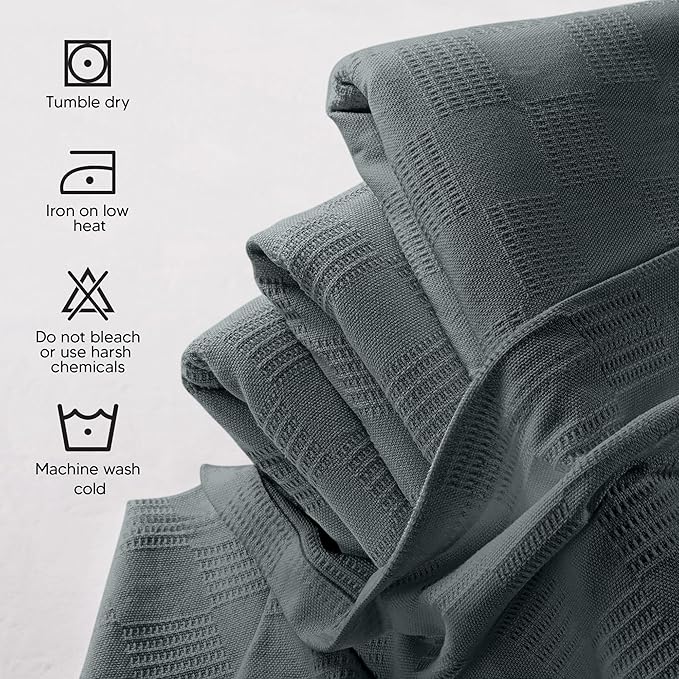 Utopia Bedding Smoke Gray 100% Cotton Blanket [Big Size - 120x120 Inch] Lightweight, Soft and Breathable Thermal Blanket for All Seasons