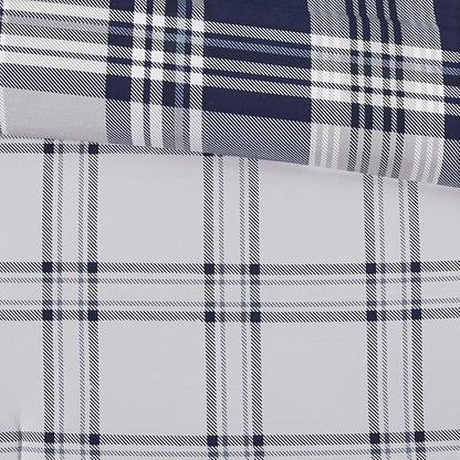 Madison Park Essentials Cozy Bed in A Bag - Reversible Comforter with Complete Sheet Set, Casual Plaid Cabin Design, All Season Cover, Decorative Pillow, Patrick Plaid Navy King(104"x92") 8 Piece