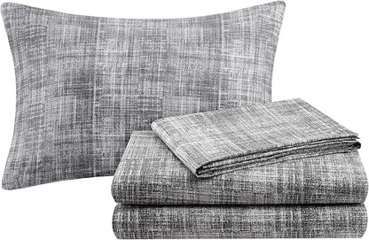 Madison Park Essentials King Comforter Set, Bed in a Bag King, Watercolor Print Coastal Comforter & Chambray Cotton Sheet Set, All Season Bedding Set, Saben, Taupe King (104 in x 92 in) 9 Piece