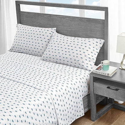 Nautica - Full Size Sheet Sets, Cotton Percale Bedding, Crisp & Cool, Coastal Home Decor (Cloyster Blue, Full)