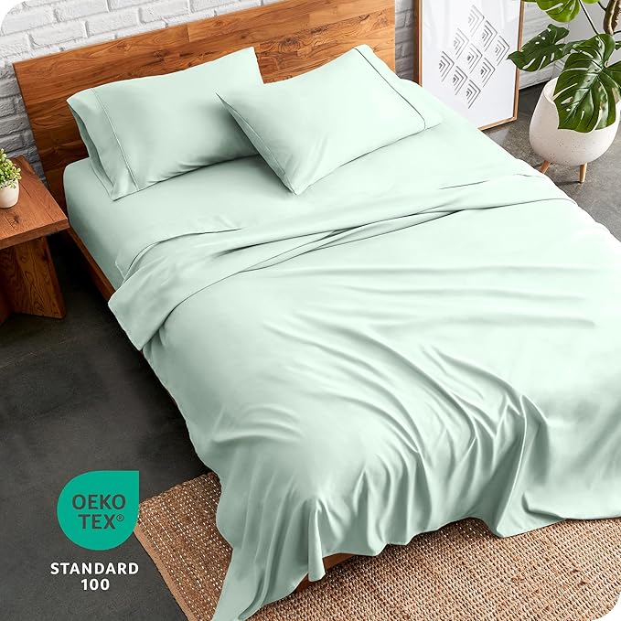 Bare Home King Sheet Set - 1800 Ultra-Soft Microfiber King Bed Sheets - Double Brushed - Deep Pockets - Easy Fit - 4 Piece Set - Bedding Sheets & Pillowcases (King, Spring Mint)