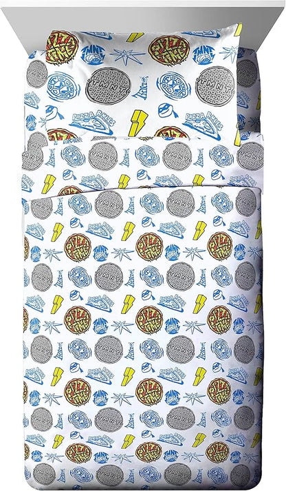 Jay Franco Nickelodeon Teenage Mutant Ninja Turtles Full Comforter Set - 7 Piece Bedding Includes Sheet Set & Pillow Covers - Super Soft Mutant Mayhem Microfiber Bed Set