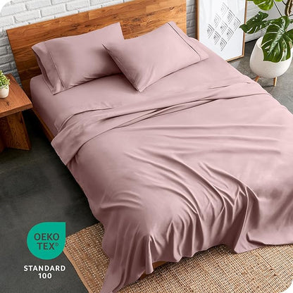 Bare Home Twin Sheet Set - 1800 Ultra-Soft Microfiber Twin Bed Sheets - Double Brushed - Deep Pockets - Easy Fit - 3 Piece Set - Bedding Sheets & Pillowcases (Twin, Mauve)