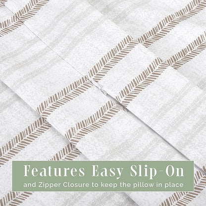 Elegant Comfort Ultra Soft 1-Piece Set Striped Print Pillowcases - 1500 Premium Hotel Quality Microfiber, Soft and Smooth Hidden Zipper Closure 1-Piece Pillow Covers - Body Pillowcase, Traci Linen