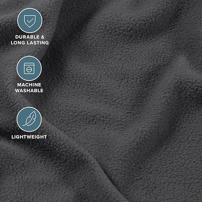 Bare Home Super Soft Fleece Sheet Set - Queen Size - Extra Plush Polar Fleece, No-Pilling Bed Sheets - All Season Cozy Warmth (Queen, Grey)
