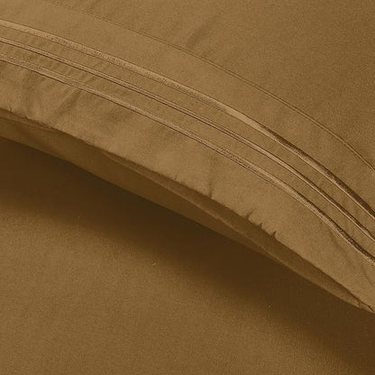 Elegant Comfort Luxury Ultra-Soft 2-Piece Pillowcase Set - 1500 Premium Hotel Quality Microfiber Double Brushed - Wrinkle Resistant, King Size, Mocha Chocolate