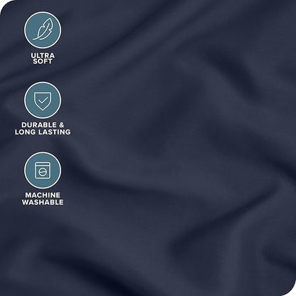Bare Home Microfiber Body Pillow Cover - Ultra Soft - Cooling Pillowcase - Double Brushed - Pillowcase with Zipper Closure - Easy Care (20''x54'' Body Pillow Cover, Midnight Blue)