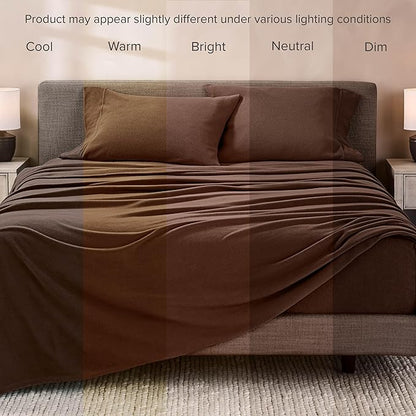 Bare Home Super Soft Fleece Sheet Set - Queen Size - Extra Plush Polar Fleece, No-Pilling Bed Sheets - All Season Cozy Warmth (Queen, Cocoa)
