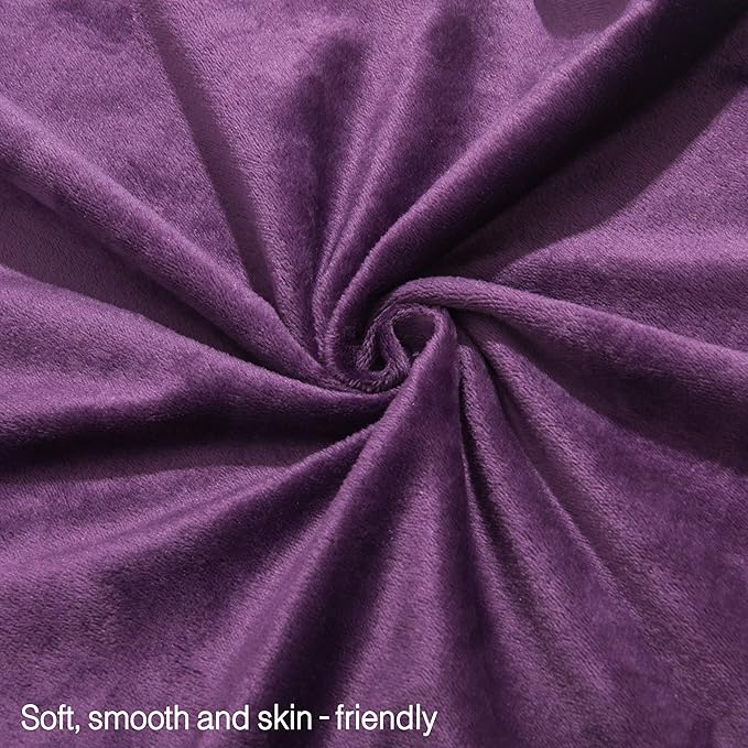 NTBAY 1 Pack Zippered Velvet Body Pillow Cover, Super Soft and Cozy Luxury Fuzzy Flannel 20x54 Long Pillowcase with Zipper, 20x54 Inches, Purple