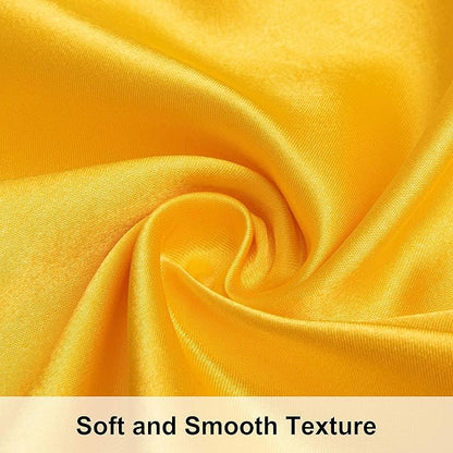 NTBAY 12 Pack Satin King Pillowcases for Hair and Skin, Luxurious and Silky Pillow Cases with Envelope Closure, 20 x 36 Inches, Yellow