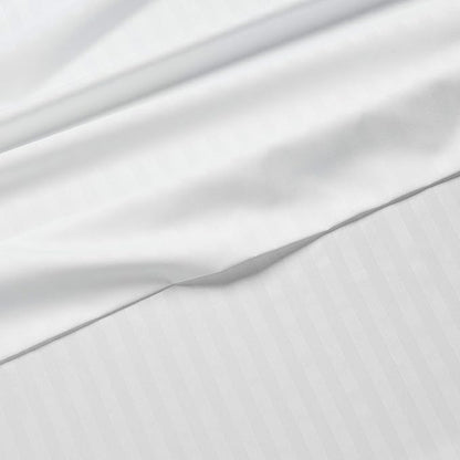Amazon Basics Soft, Breathable, Wrinkle-Free Microfiber 4-Piece Bed Sheet Set, Full Size, Bright White Striped