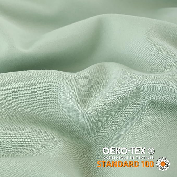 YIRDDEO Full Size Comforter Sets - Full Size Comforter with Ball Pom Fringe, Soft Bedding Set for All Seasons - 3 Pieces, 1 Comforter (79"x90") & 2 Pillow Shams(20"x26"), Sage Green