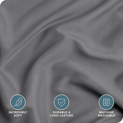 Bare Home Bedding Duvet Cover Full Size - Premium 1800 Super Soft Collection - Lightweight, Cooling - Soft Breathable Bedding Duvet Cover (Full, Grey)