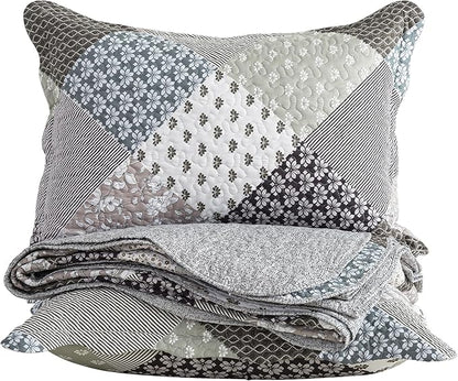 HoneiLife King Size Quilt Set - 3 Piece Microfiber Quilts Reversible Bedspreads Patchwork Coverlets Rustic Bedding Set for King Bed