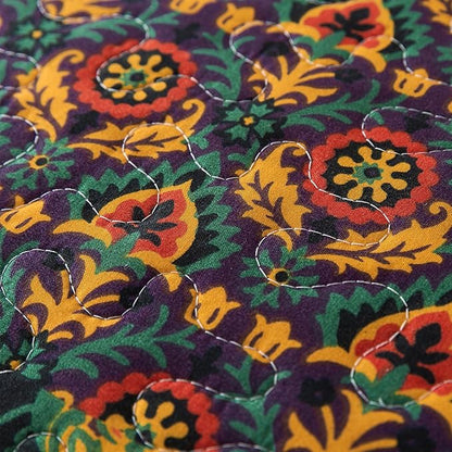 HoneiLife Quilt Sets Queen Size - 3 Pieces Microfiber Quilt Lightweight Bedspreads Wildflower Coverlets Retro Bed Cover Queen Quilt Bedding Set All Season Quilts-Pumpkin