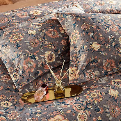 Cupocupa Duvet Cover Set;Duvet Cover Twin Bedding Set Fluffy Boho Duvet Cover Set Paisley Floral Bedding Collection Duvet Cover with Pillowcases