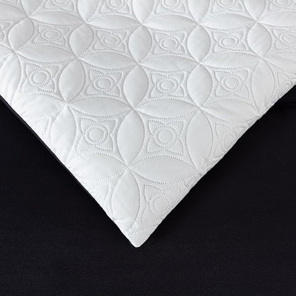 Chezmoi Collection Upland 7-Piece Quilted Patchwork Comforter Set, Green/Black/Cream White, Queen
