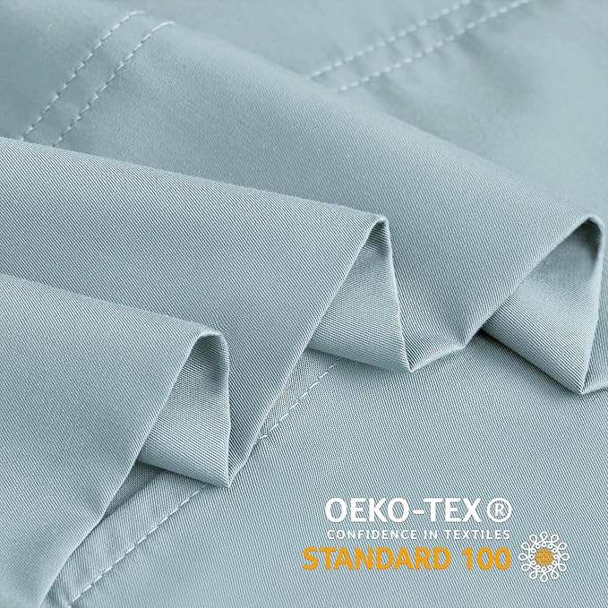 BEDELITE Pillow Cases Queen Size Set of 2, Rayon Derived from Bamboo, Cooling Pillow Cases for Hot Sleepers & Night Sweats, Breathable and Silky Soft Envelope Pillowcases(Haze Blue, 20"x30")