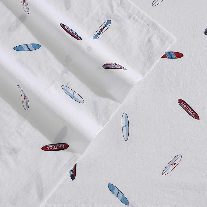 Nautica - Full Sheets, Cotton Percale Bedding Set, Casual Bedding Set (High Surf Navy, Full)