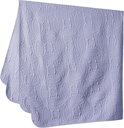 Chezmoi Collection Austin 3-Piece Oversized Bedspread Coverlet Set (Queen, Lavender) | Oversized, Lightweight, Fade Resistant