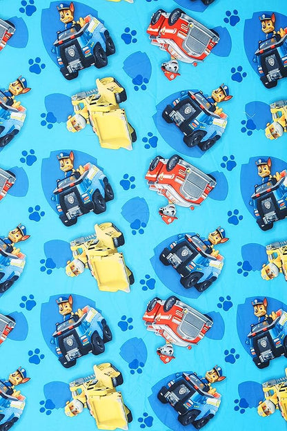 Paw Patrol Calling All Pups 4 Piece Toddler Bedding Set – Includes Comforter, Sheet Set – Fitted + Top Sheet + Reversible Pillowcase for Boys Bed, Blue