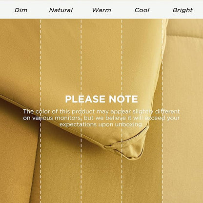 Bedsure Comforter Duvet Insert - Quilted Comforters Full Size, All Season Duvet, GentleSoft Down Alternative Bedding Blanket, with 8 Tabs, Gifts for Women/Men, Mustard Yellow, Full 86 x 82 Inches