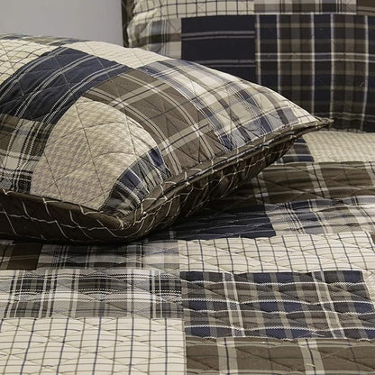 Madison Park Reversible Quilt Cabin Lifestyle Plaid Design - All Season, Breathable Coverlet Bedspread Bedding Set, Matching Shams, Timber Black/Brown King/Cal King(104"x94") 3 Piece