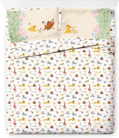 Jay Franco Kids Comforter Set Includes Sheets and Pillow Covers - Soft and Cozy Bed Set for Stylish Room Decor, Multi - Lion King, 7 Piece Full Size Bedding