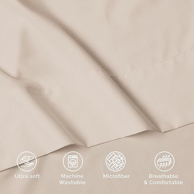 Luxury Flat Sheet on Amazon Elegant Comfort Wrinkle-Free 1500 Premier Hotel Quality 1-Piece Flat Sheet, Twin/Twin XL Size, Cream