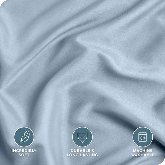 Bare Home Bedding Duvet Cover Extra Long Size - Premium 1800 Super Soft Collection - Lightweight, Cooling - Soft Breathable Bedding Duvet Cover (Twin/Twin XL, Dusty Blue)
