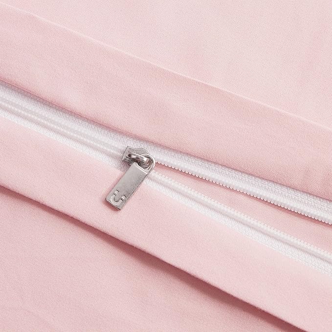 Bedsure Twin Duvet Covers Pink - Soft Brushed Microfiber 2 Pieces with Zipper Closure, 1 Duvet Cover Twin XL 68x90 and 1 Pillow Sham(No Comforter)