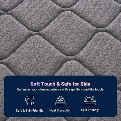 Avenco King Size Mattress, 14 Inch King Mattress in a Box, Medium Firm Hybrid Mattresses with Smarts™ Coil and Gel Memory Foam for Cool Night Sleep & Pressure Relief, CertiPUR-US Certified