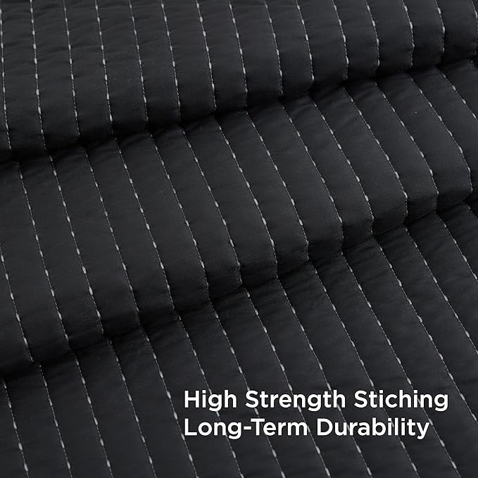Bedsure Black Quilts King Size - King Quilt Bedding Set Bedspread Coverlet, Lightweight Corduroy Pattern Bedspread, 3-Piece Set with 106"x96" Coverlet & 2 Pillow Shams, All-Season Soft Microfiber