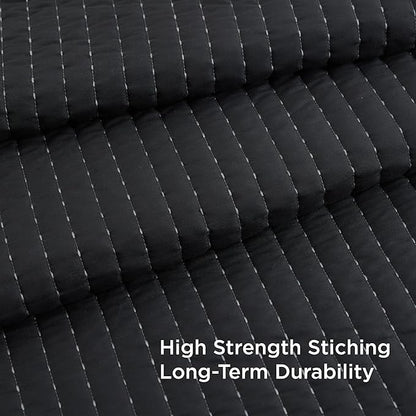 Bedsure Black Quilts King Size - King Quilt Bedding Set Bedspread Coverlet, Lightweight Corduroy Pattern Bedspread, 3-Piece Set with 106"x96" Coverlet & 2 Pillow Shams, All-Season Soft Microfiber