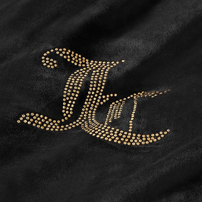 Juicy Couture Black Velour King Comforter Set - 3 Piece Luxury Bedding Ensemble