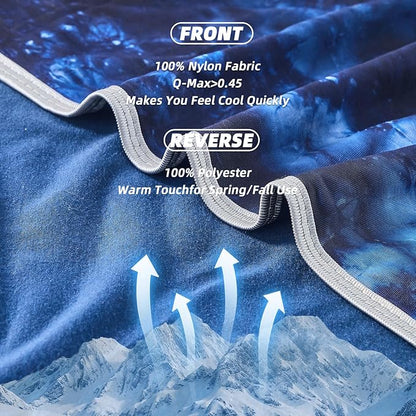 inhand Cooling Throw Blanket (50"x60"), Cooling Blankets for Hot Sleepers, Absorbs Heat to Keep Adults Cool for Summer Nights Sweats, Thin Cold Lightweight Blanket for Couch Bed, All Season Use