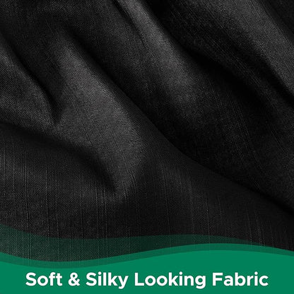 Biscaynebay Wrap Around Bed Skirts for Queen Beds 22" Long Drop, Black Adjustable Elastic Dust Ruffles Easy Fit Wrinkle Resistant Silky Luxurious Fabric Machine Washable
