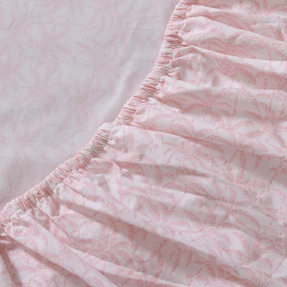 Tommy Bahama - King Sheets, Organic Cotton Coastal Bedding Set, Softens with Each Wash, 200 Thread Count (Lovely Palms Pink, King)