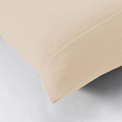 Modern Threads Soft Microfiber Solid Sheets - Luxurious Microfiber Bed Sheets - Includes Flat Sheet, Fitted Sheet with Deep Pockets, & Pillowcases Egg Shell Queen