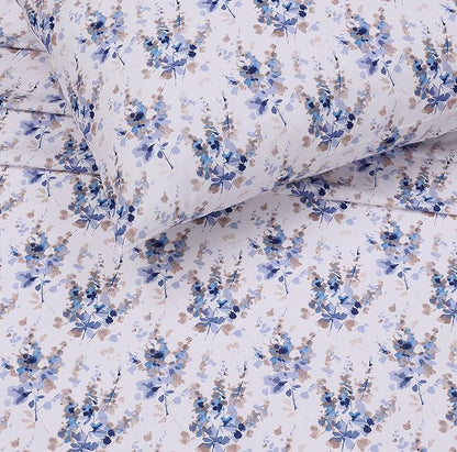 RUVANTI Queen Cotton Percale Bed Linen Set Soft Breathable - Deep Pocket 4Pcs Maple