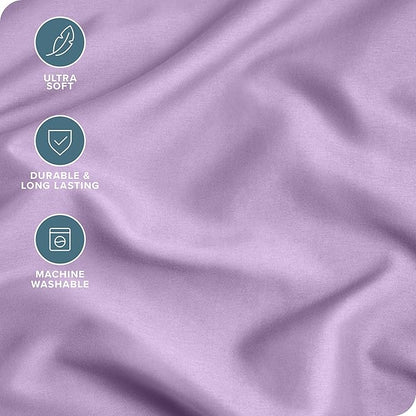 Bare Home Microfiber Bulk Pillow Cases - Standard/Queen Size Set of 4 - Cooling Pillowcases - Double Brushed - Lavender Pillowcases 4 Pack - Easy Care (Standard - 4 Pack, Lavender)