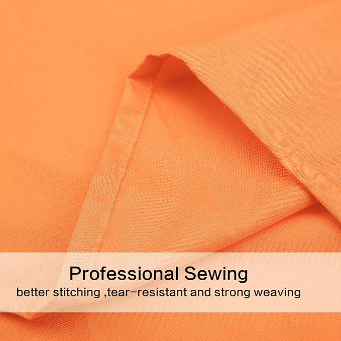 4 Piece Bed Sheet Set (Queen,Orange) 1 Flat Sheet,1 Fitted Sheet and 2 Pillow Cases,Brushed Microfiber Luxury Bedding with Deep Pockets