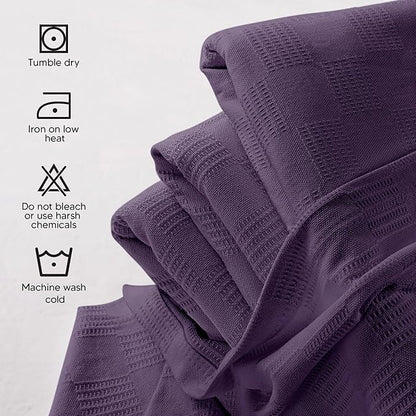Utopia Bedding Plum 100% Cotton Blanket [Queen Size - 90x90 Inch] Lightweight, Soft and Breathable Thermal Blanket for All Seasons
